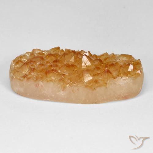 Citrino druzy Medium Light-Orange natural de 30.62 ct, Ovalada, Opaco