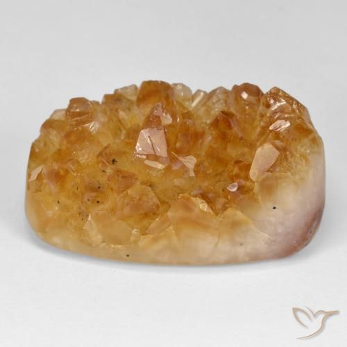 52.86ct Natural Naranja miel Citrino druzy, Forma Cojín, Opaco