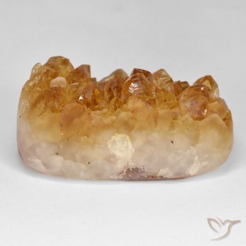 Citrino druzy Naranja miel natural de 52.86 ct, Forma Cojín, Opaco