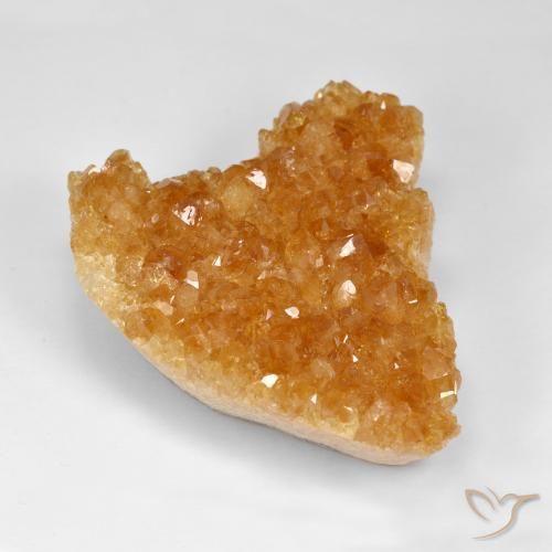 Citrino druzy Naranja miel natural de 117.07 ct, Corazón, Opaco