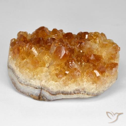 Citrino druzy Marrón naranja natural de 110.64 ct, Ovalada, Opaco