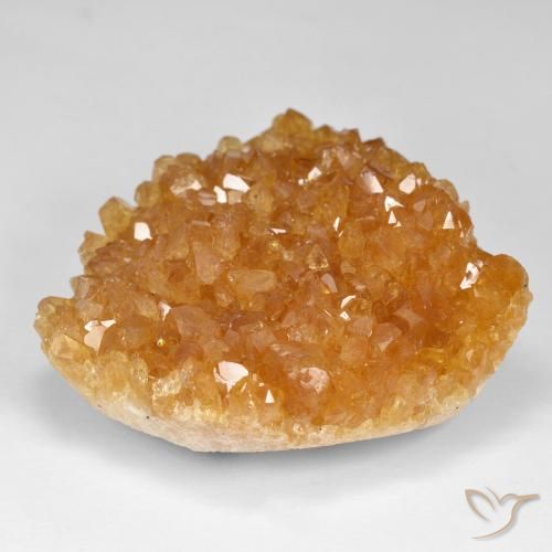 98.13ct Natural Medium Light-Orange Citrino druzy, Elegante, Opaco