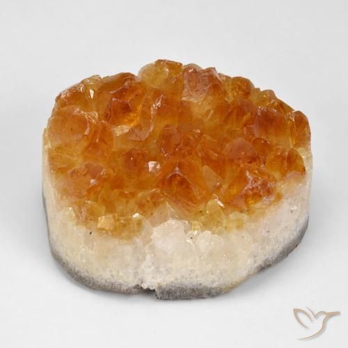 93.75ct Natural Marrón naranja Citrino druzy, Ovalada, Opaco