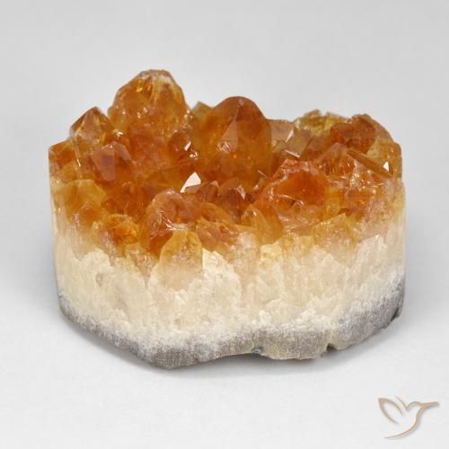 Citrino druzy Marrón naranja natural de 93.75 ct, Ovalada, Opaco