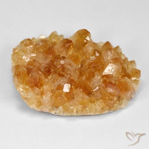 43.06ct Natural Medium Light-Orange Citrino druzy, Elegante, Opaco