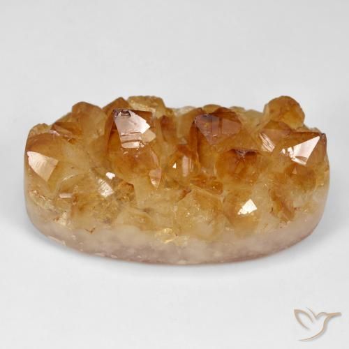 98.65ct Natural Naranja óxido Citrino druzy, Ovalada, Opaco