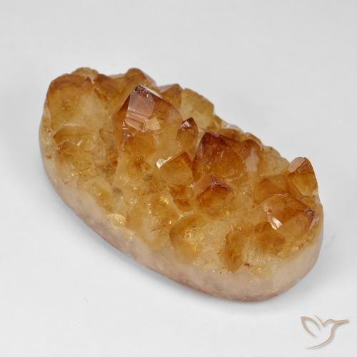 Citrino druzy Naranja óxido natural de 98.65 ct, Ovalada, Opaco