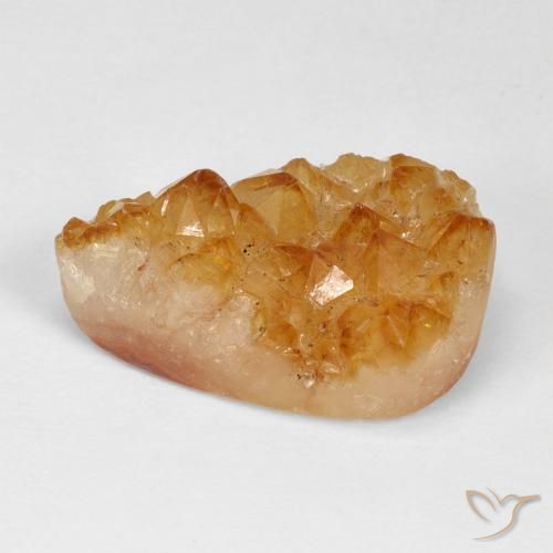 12.80ct Natural Naranja miel Citrino druzy, En forma de pera, Opaco