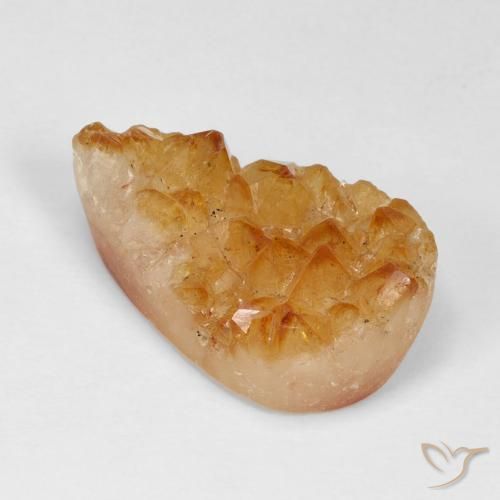 Citrino druzy Naranja miel natural de 12.80 ct, En forma de pera, Opaco