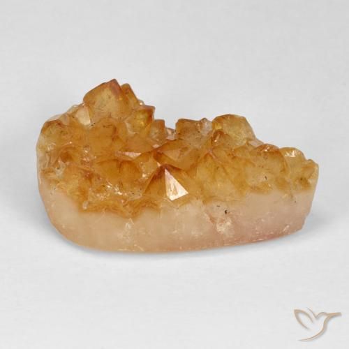 Citrino druzy Naranja miel natural de 12.80 ct, En forma de pera, Opaco