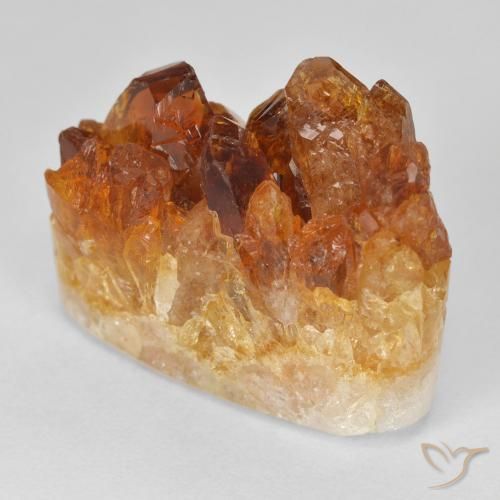 Citrino druzy Naranja oscuro natural de 17.78 ct, Ovalada, Opaco