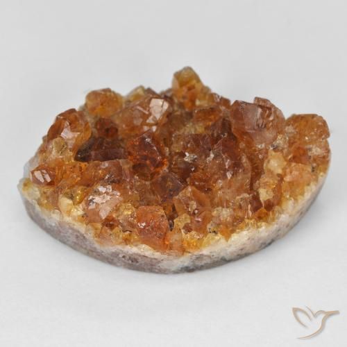 23.62ct Natural Naranja terroso Citrino druzy, Marquesa, Opaco