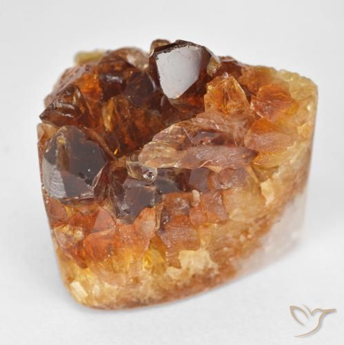Citrino druzy Naranja terroso natural de 37.97 ct, Trillón, Opaco