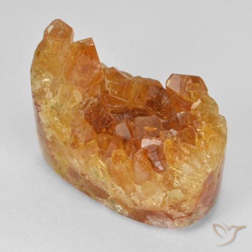19.75ct Natural Naranja oscuro Citrino druzy, En forma de pera, Opaco