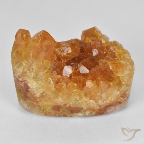 Citrino druzy Naranja oscuro natural de 19.75 ct, En forma de pera, Opaco