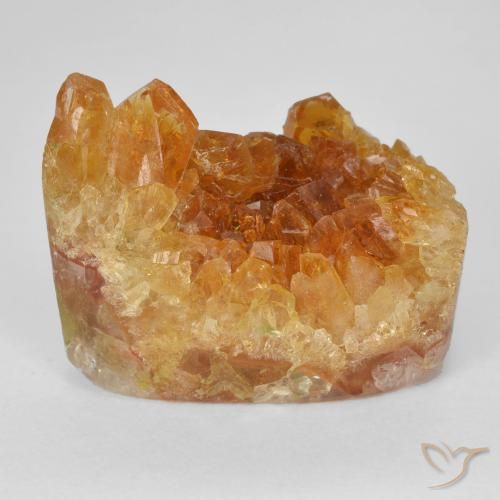Citrino druzy Naranja oscuro natural de 19.75 ct, En forma de pera, Opaco