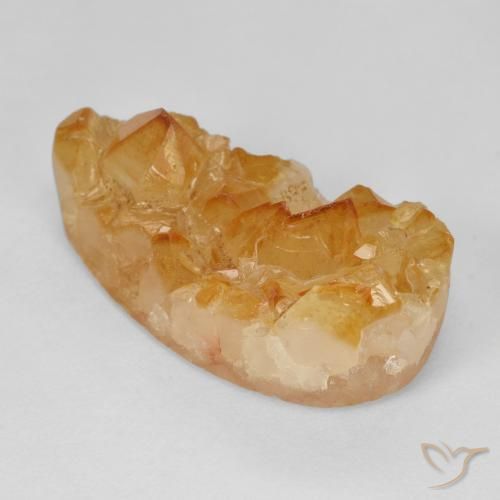 15.52ct Natural Medium Light-Orange Citrino druzy, En forma de pera, Opaco