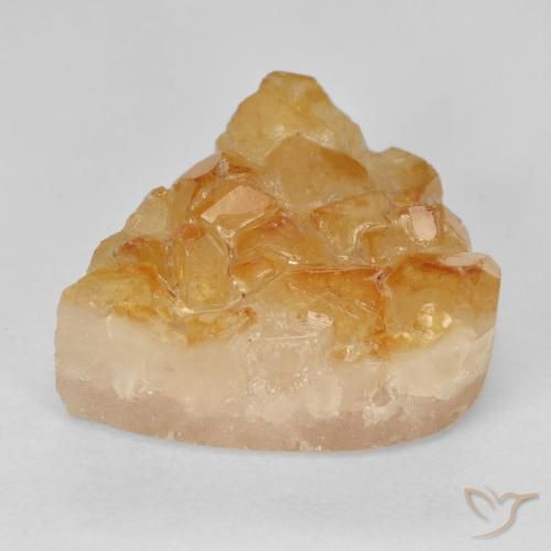 16.63ct Natural Naranja medio Citrino druzy, En forma de pera, Opaco