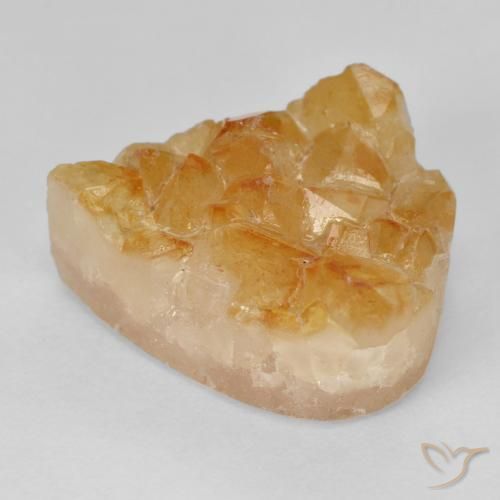 Citrino druzy Naranja medio natural de 16.63 ct, En forma de pera, Opaco