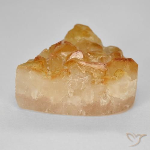 Citrino druzy Naranja medio natural de 16.63 ct, En forma de pera, Opaco