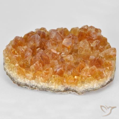 49.85ct Natural Medium Light-Orange Citrino druzy, Elegante, Opaco