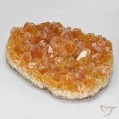 Citrino druzy Medium Light-Orange natural de 49.85 ct, Elegante, Opaco