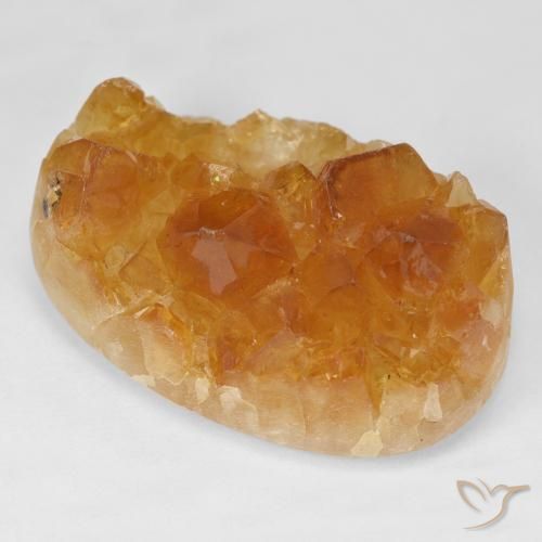 Citrino druzy Medium Light-Orange natural de 55.16 ct, Ovalada, Opaco