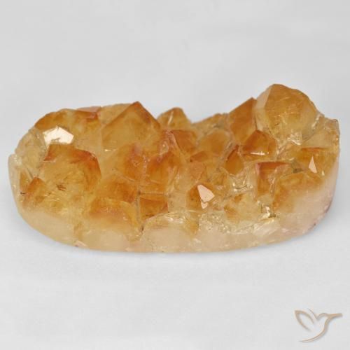 35.21ct Natural Medium Light-Orange Citrino druzy, Ovalada, Opaco