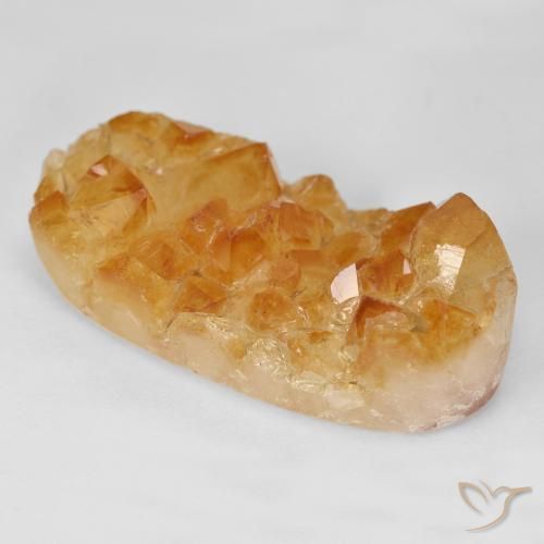 Citrino druzy Medium Light-Orange natural de 35.21 ct, Ovalada, Opaco