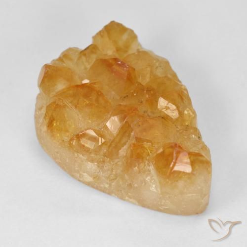 17.50ct Natural Naranja miel Citrino druzy, En forma de pera, Opaco