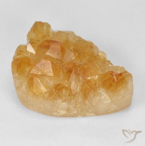Citrino druzy Naranja miel natural de 17.50 ct, En forma de pera, Opaco