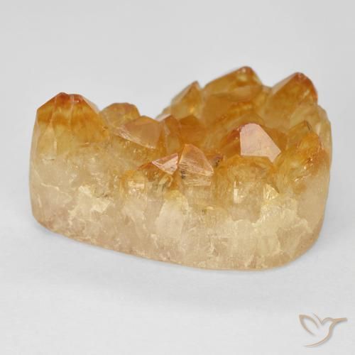 Citrino druzy Naranja miel natural de 17.50 ct, En forma de pera, Opaco