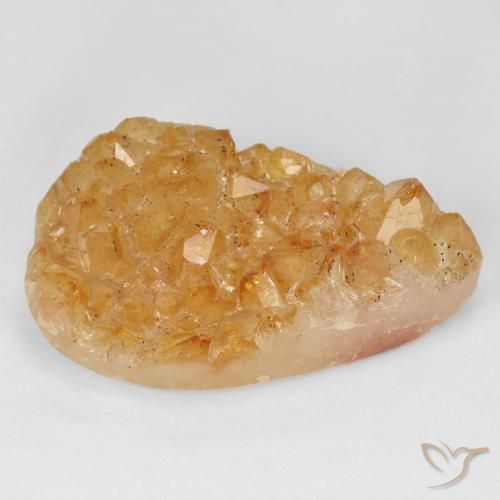 19.29ct Natural Naranja miel Citrino druzy, En forma de pera, Opaco