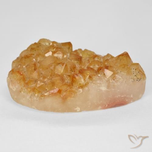 Citrino druzy Naranja miel natural de 19.29 ct, En forma de pera, Opaco