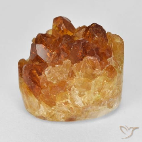 15.51ct Natural Naranja medio Citrino druzy, Ovalada, Opaco