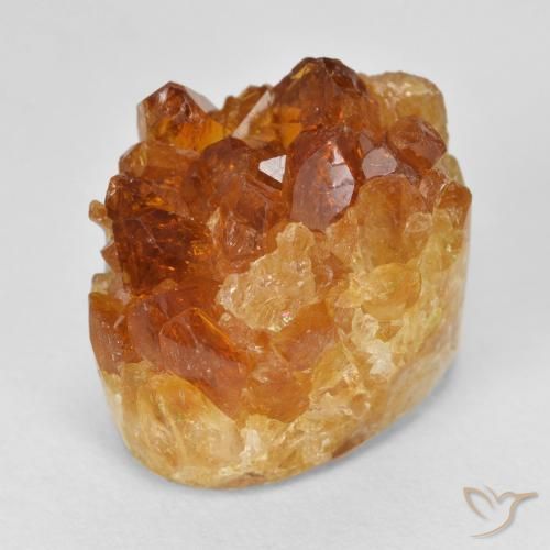 Citrino druzy Naranja medio natural de 15.51 ct, Ovalada, Opaco
