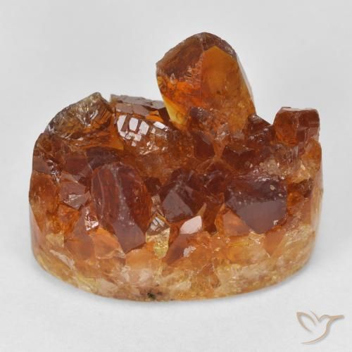 18.42ct Natural Naranja oscuro Citrino druzy, Ovalada, Opaco