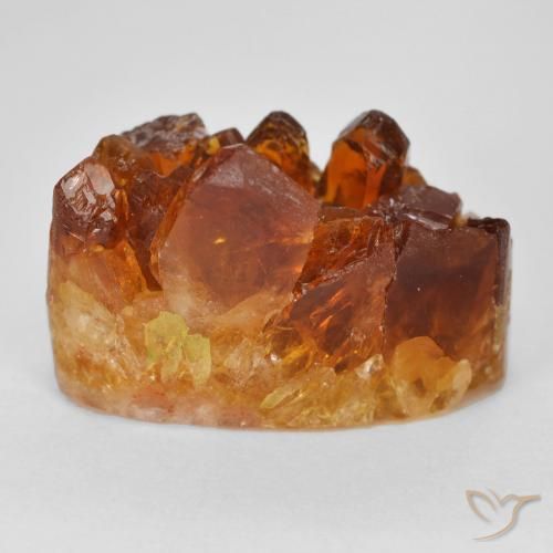 Citrino druzy Naranja oscuro natural de 18.42 ct, Ovalada, Opaco