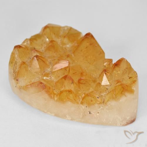 40.00ct Natural Medium Light-Orange Citrino druzy, En forma de pera, Opaco