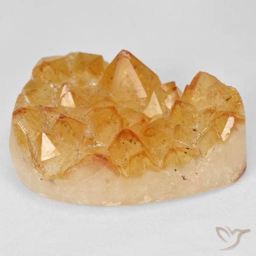Citrino druzy Medium Light-Orange natural de 40.00 ct, En forma de pera, Opaco