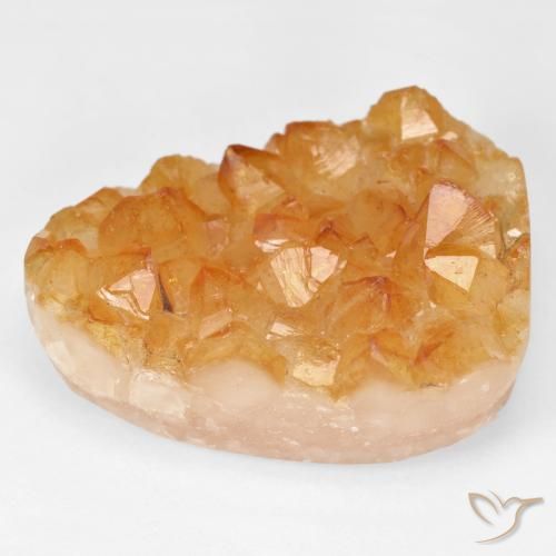 41.14ct Natural Medium Light-Orange Citrino druzy, Elegante, Opaco