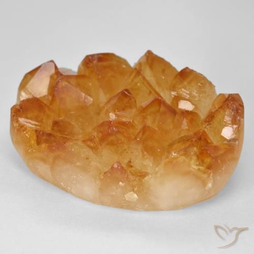 35.56ct Natural Naranja miel Citrino druzy, Ovalada, Opaco