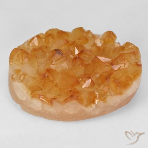 47.77ct Natural Naranja miel Citrino druzy, Ovalada, Opaco