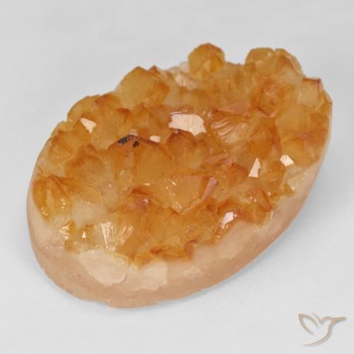 Citrino druzy Naranja miel natural de 47.77 ct, Ovalada, Opaco