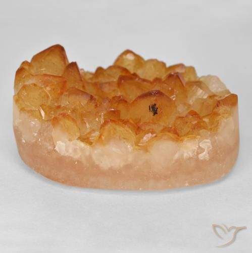 Citrino druzy Naranja miel natural de 47.77 ct, Ovalada, Opaco
