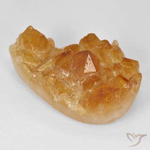 32.77ct Natural Medium Light-Orange Citrino druzy, En forma de pera, Opaco