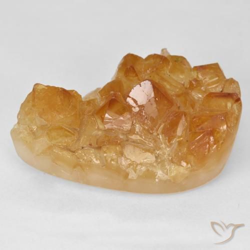 Citrino druzy Medium Light-Orange natural de 32.77 ct, En forma de pera, Opaco