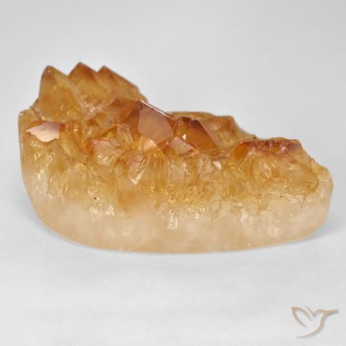 Citrino druzy Medium Light-Orange natural de 32.77 ct, En forma de pera, Opaco