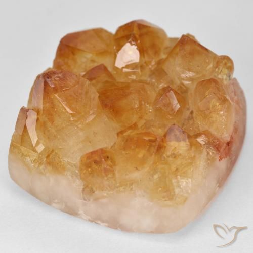 Citrino druzy Medium Light-Orange natural de 47.04 ct, Cuadrado, Opaco