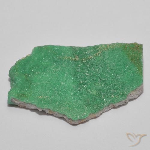 Drusa de variscita verde natural de 11,67 ct, forma elegante, opaco